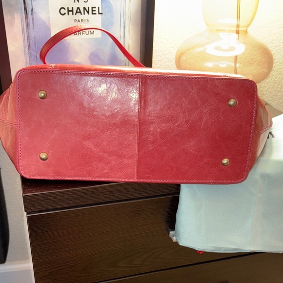 HOBO Cherry Red Leather Tote - Picture 5 of 9
